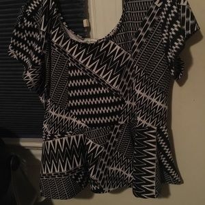 Black & White Peplum Top